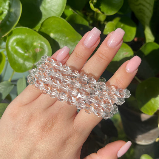 Faceted Clear Quartz Bracelet